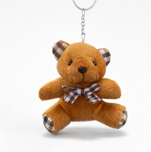 Cute Teddy Bear Keychain – Soft Plush Keyring for Bags, Keys & Gifts
