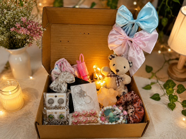 🎀 Cute Girls Surprise Gift Hamper Box | Teddy, Accessories & Jewelry Collection 🎁