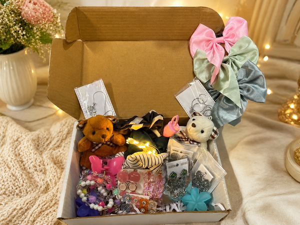 🎀 Cute Girls Surprise Gift Hamper Box | Teddy, Accessories & Jewelry Collection 🎁