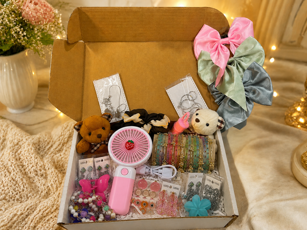🎀 Cute Girls Surprise Gift Hamper Box | Teddy, Accessories & Jewelry Collection 🎁