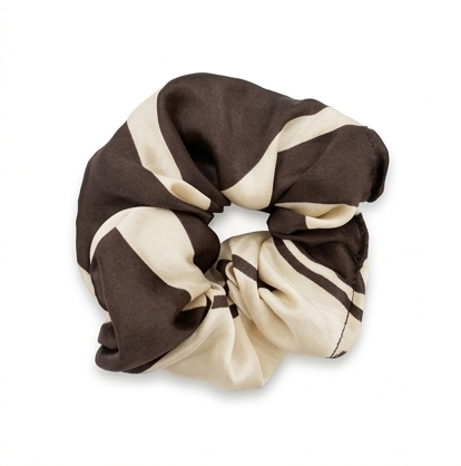 Printed Satin Scrunchie for Ponytail – Elegant Pattern Hair Tie for Girls & Women